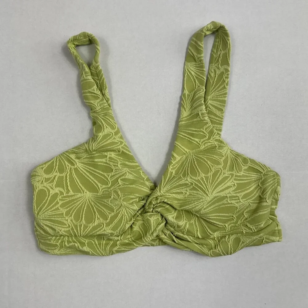Andie‎ Women's XS Portofino Embossed Twist Bikini Top Daiquiri Green NWT 9566