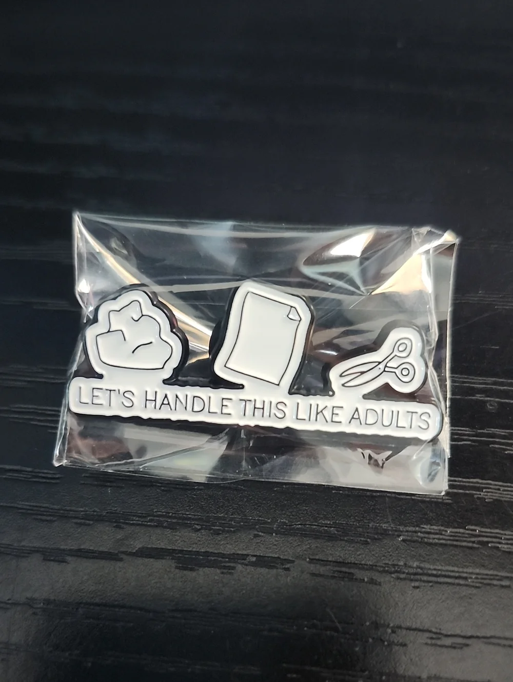 None enamel pin