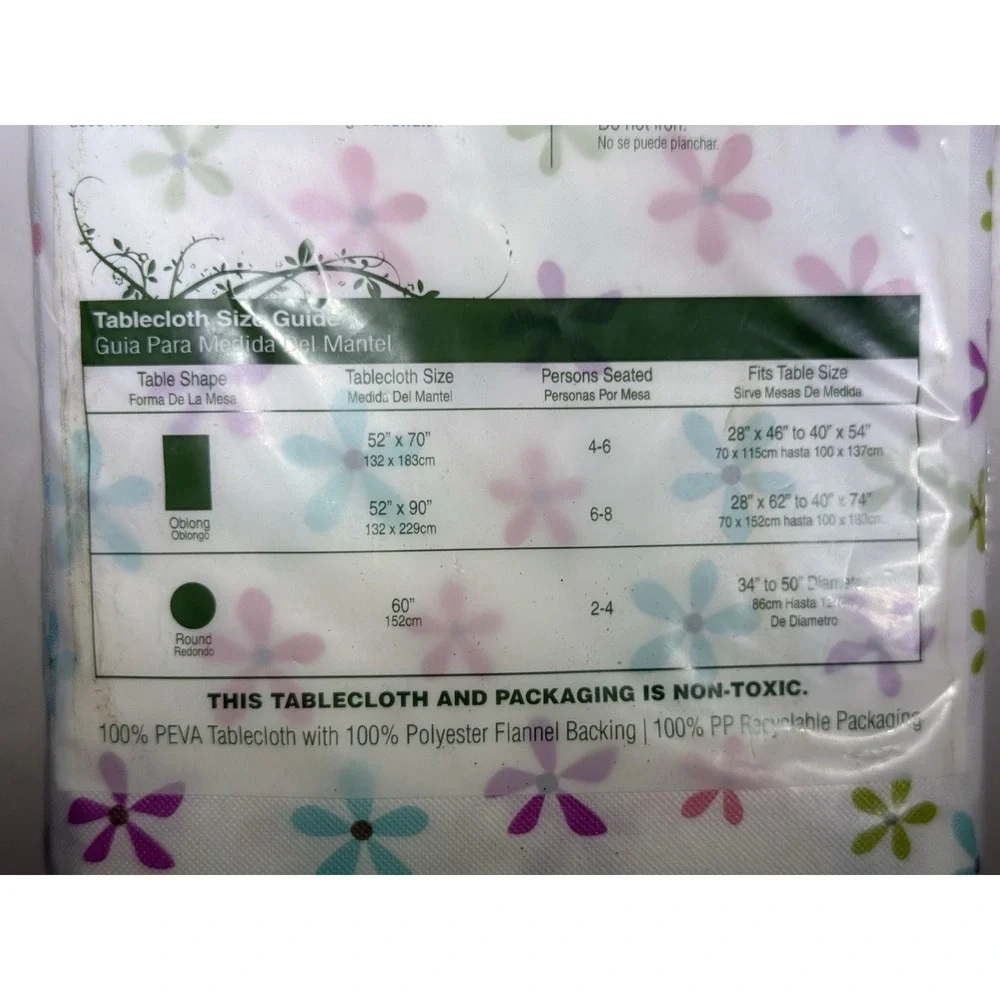 EcoVinyl Flannel Back‎ Tablecloth, 52