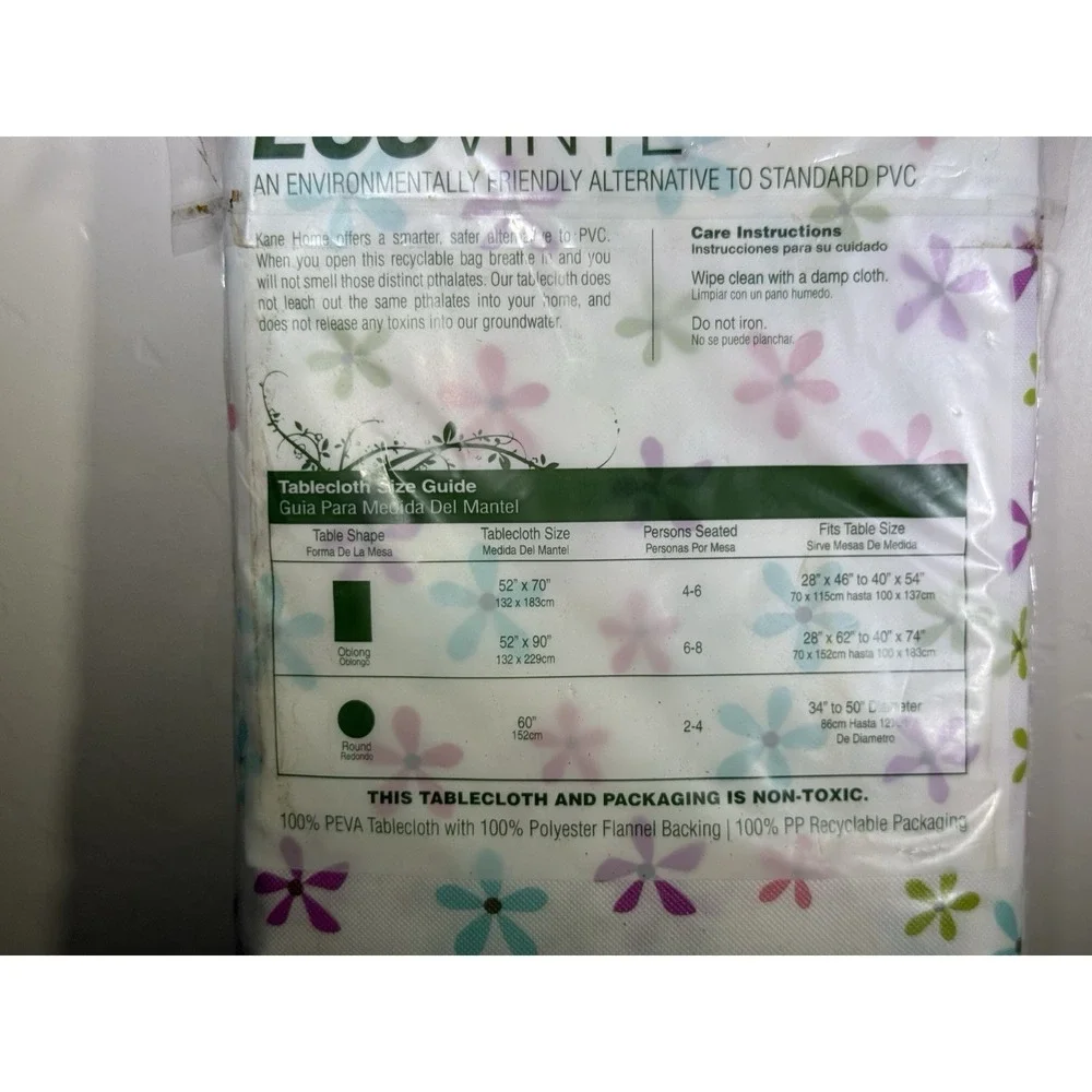 EcoVinyl Flannel Back‎ Tablecloth, 52
