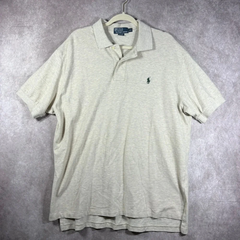 Polo Ralph Lauren Polo Shirt Mens Size‎ XL Beige Short Sleeve Casual Preppy