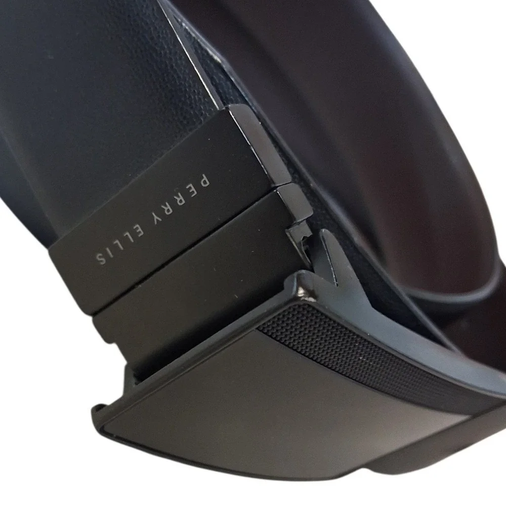 Perry Ellis Men's size 32 Reversible Leather Belt Black Pattern Plaque Career‎