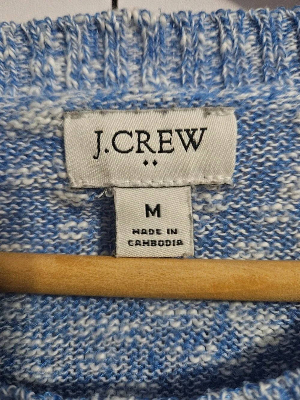 J. Crew Lightweight Beach Sweater in Marled Sky Blue, Size Medium