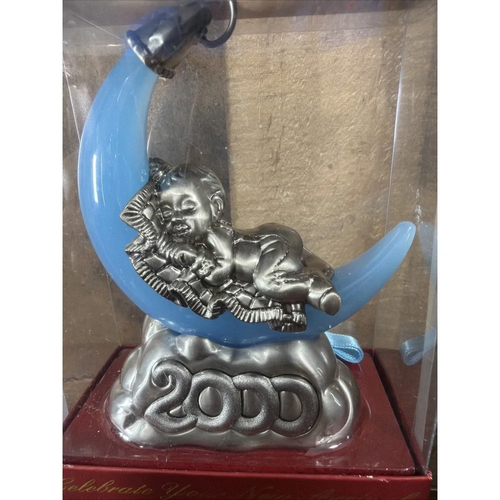 Lenox 2000 Millennium Baby Boy Ornament Pewter Moon NIB‎ Sealed New In Box