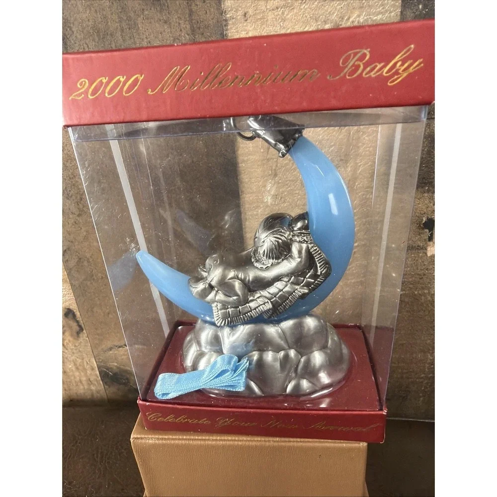 Lenox 2000 Millennium Baby Boy Ornament Pewter Moon NIB‎ Sealed New In Box