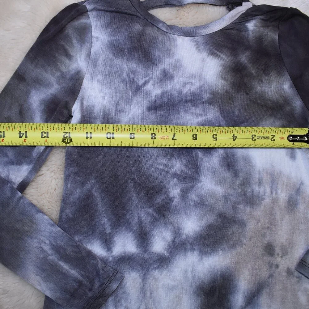 Art Class Girls Tie Dyed Long Sleeve Dress Size 6/ 6X Black Gray