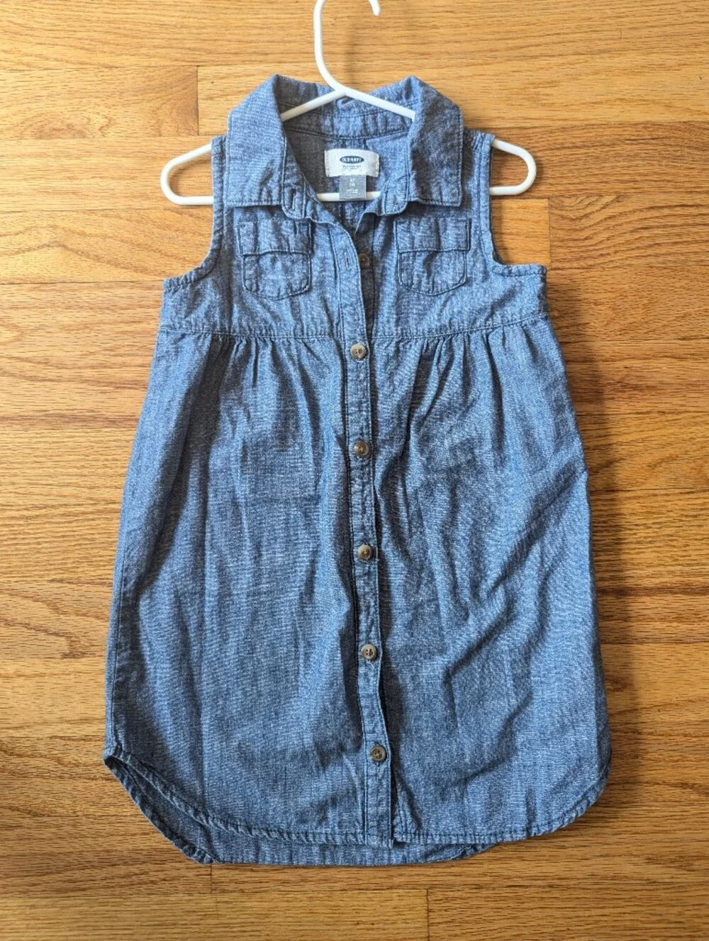 Old Navy Chambray Button-Down Sleeveless Dress, 5T