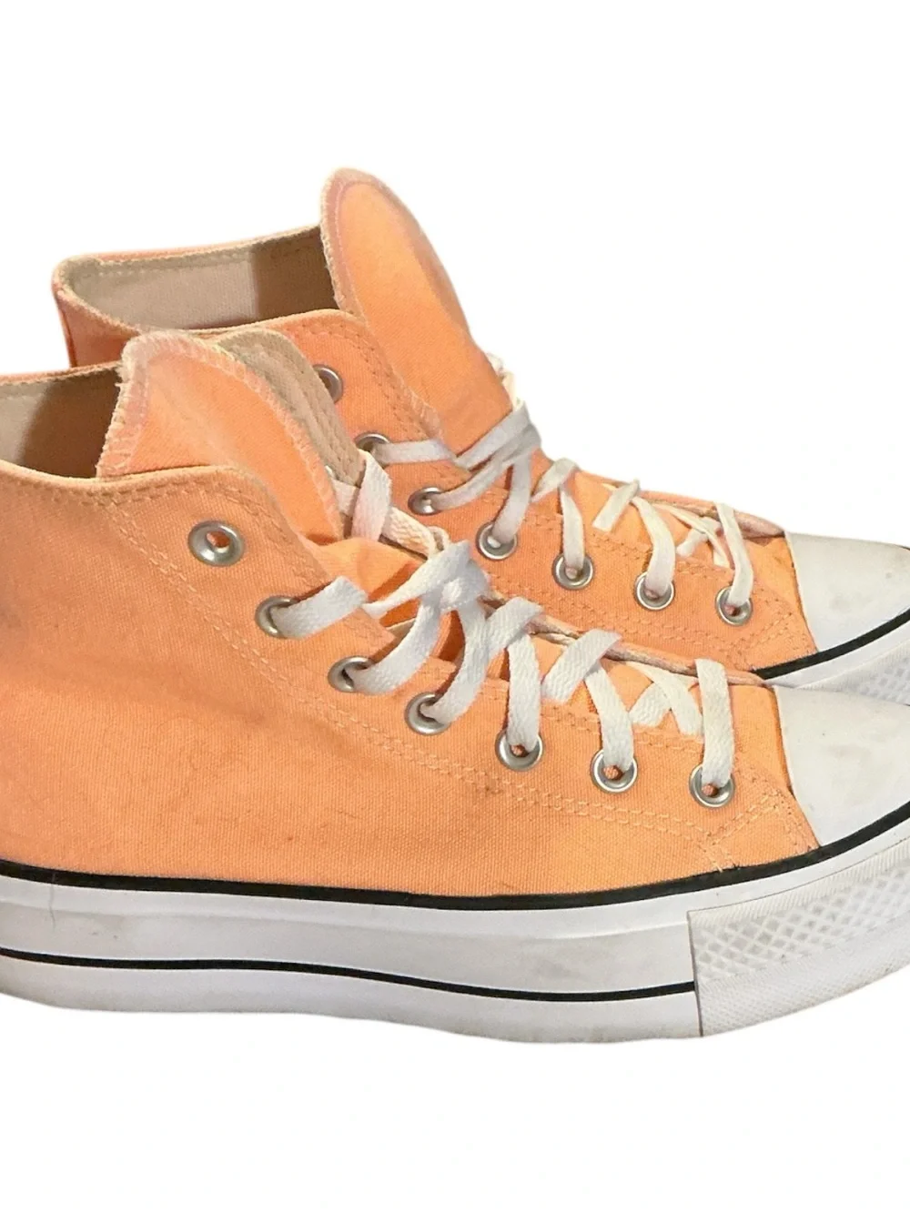 Converse Peach Canvas High Top Sneakers