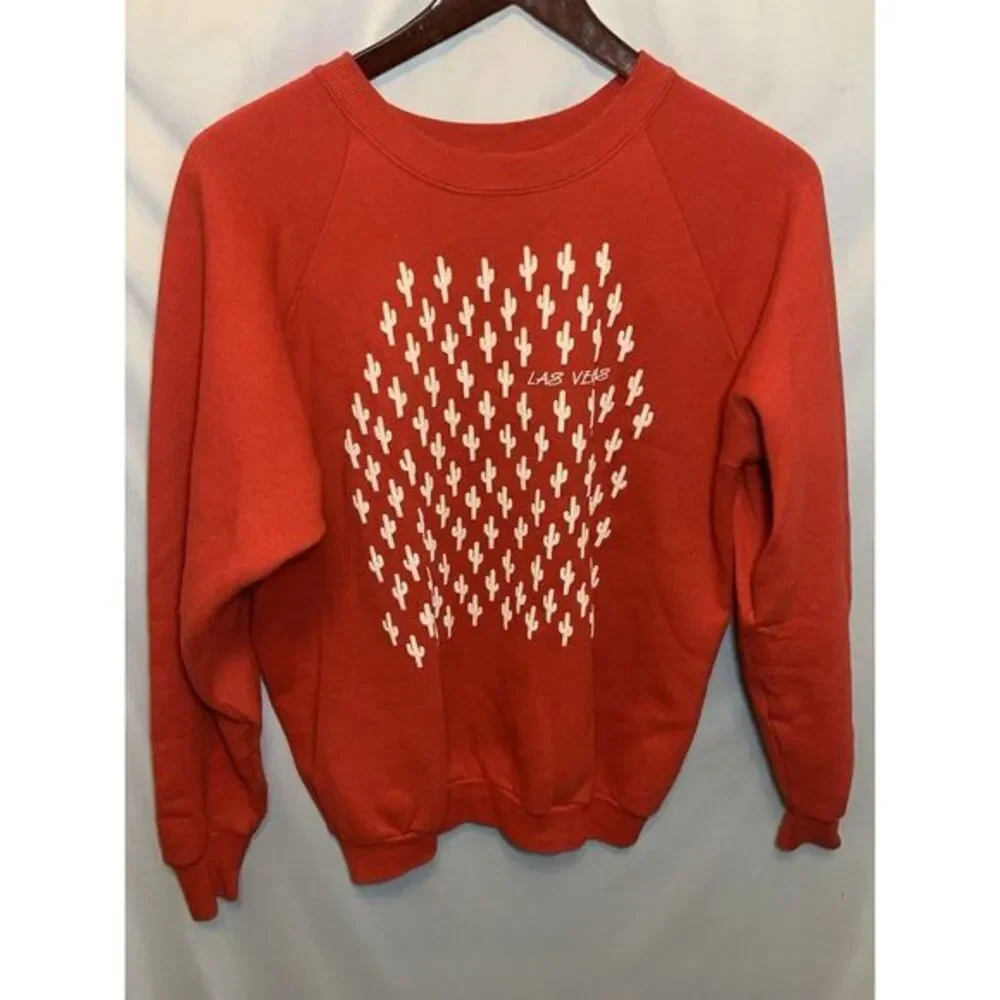 Unisex‎ Adult XL Vintage Las Vegas Red Cactus Pullover Sweater Fruit Of The Loom