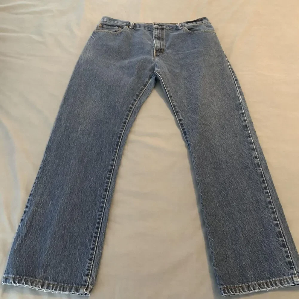 Levis 517 Jeans Mens 38x31 Blue Medium Wash Bootcut High Rise Denim Pants Casual