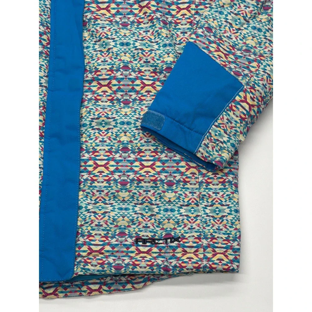 Arctix Kids Blue Geometric Insulated Snow‎ Jacket Hooded Winter Coat 84917