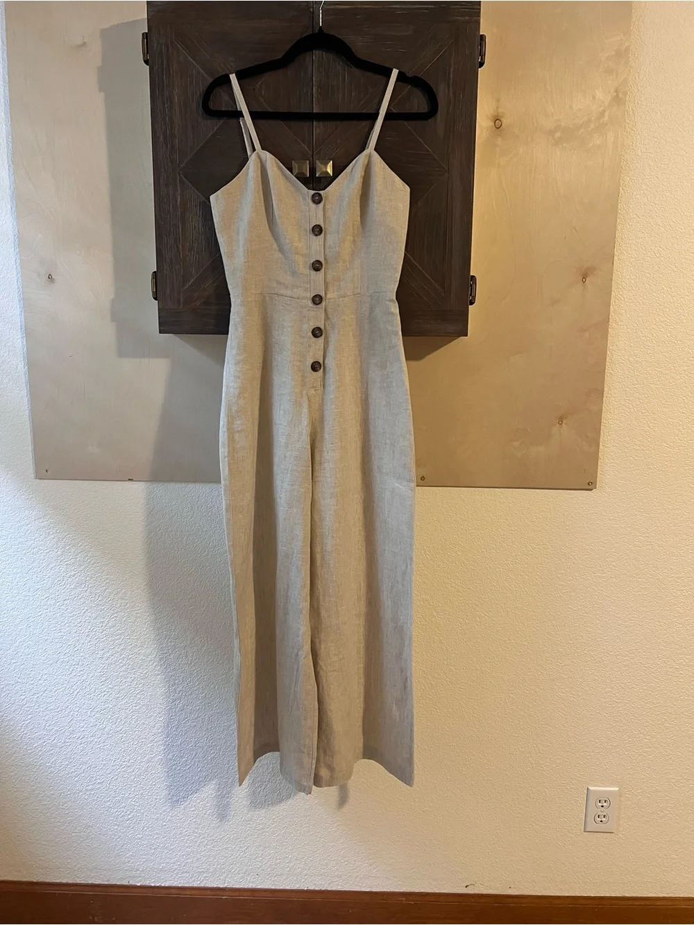 NWOT Reformation Sand Beige Torta Linen Jumpsuit