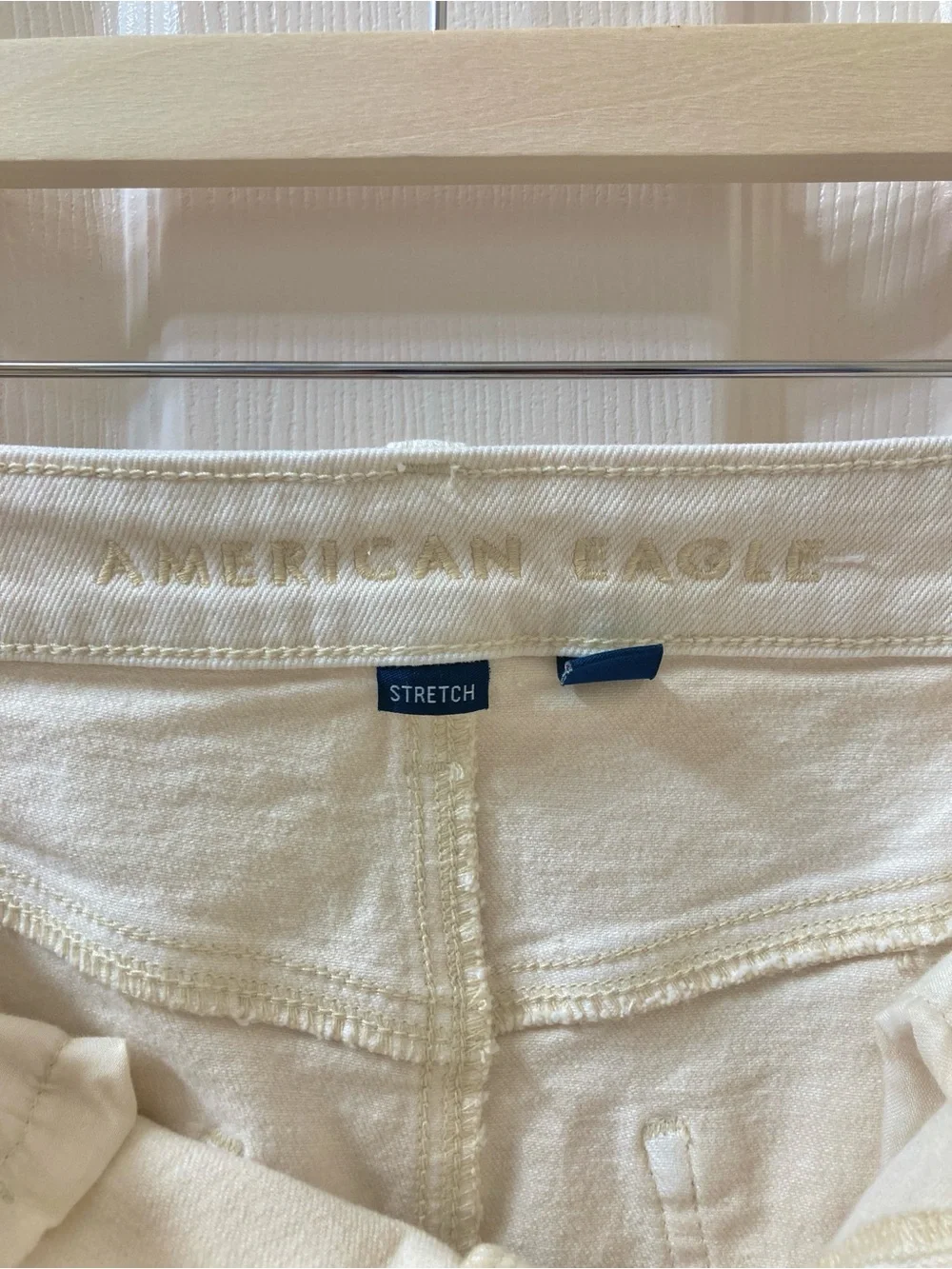 American Eagle Off White Front Slit Low Rise Denim Maxi Skirt 4 Western Cowgirl
