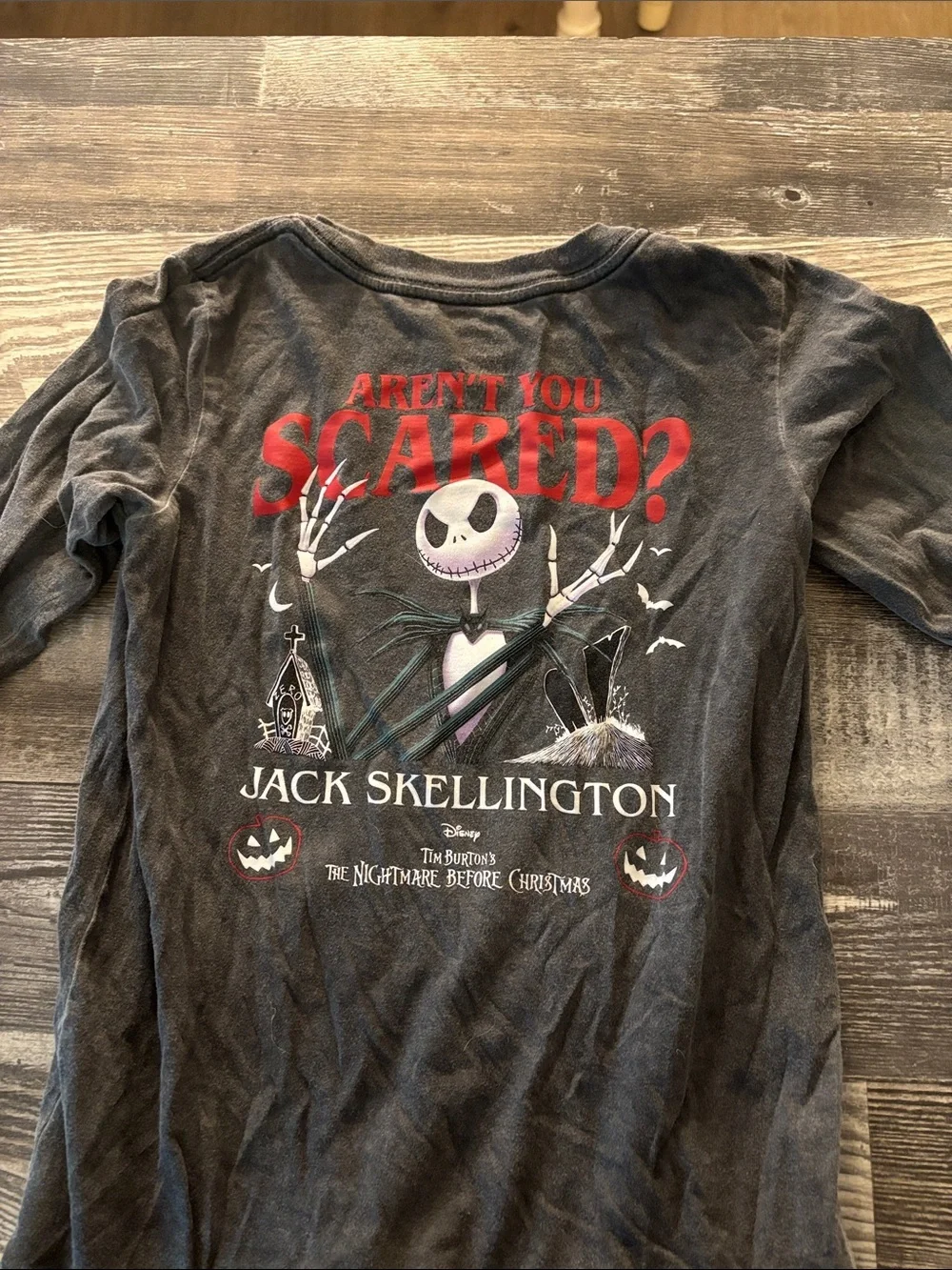 Disney Gray & Red Jack Skellington Long Sleeve Tee Nightmare before Christmas