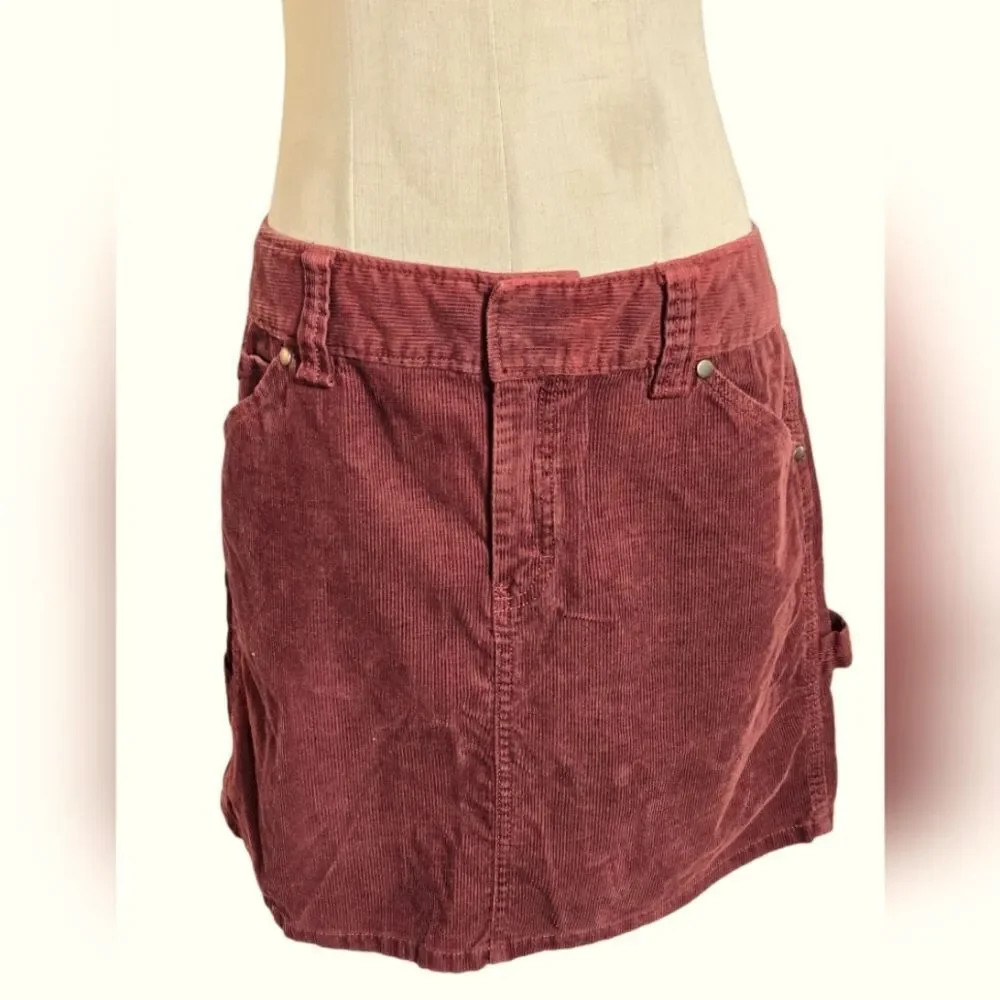 J. CREW Burgundy Corduroy Cargo Mini skirt