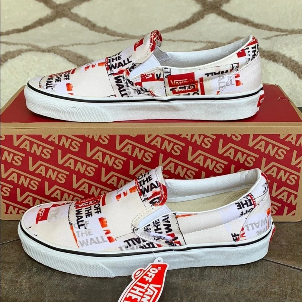 •VANS CLASSIC SLIP ON PACKING TAPE Blcdblctrwt WMNS•