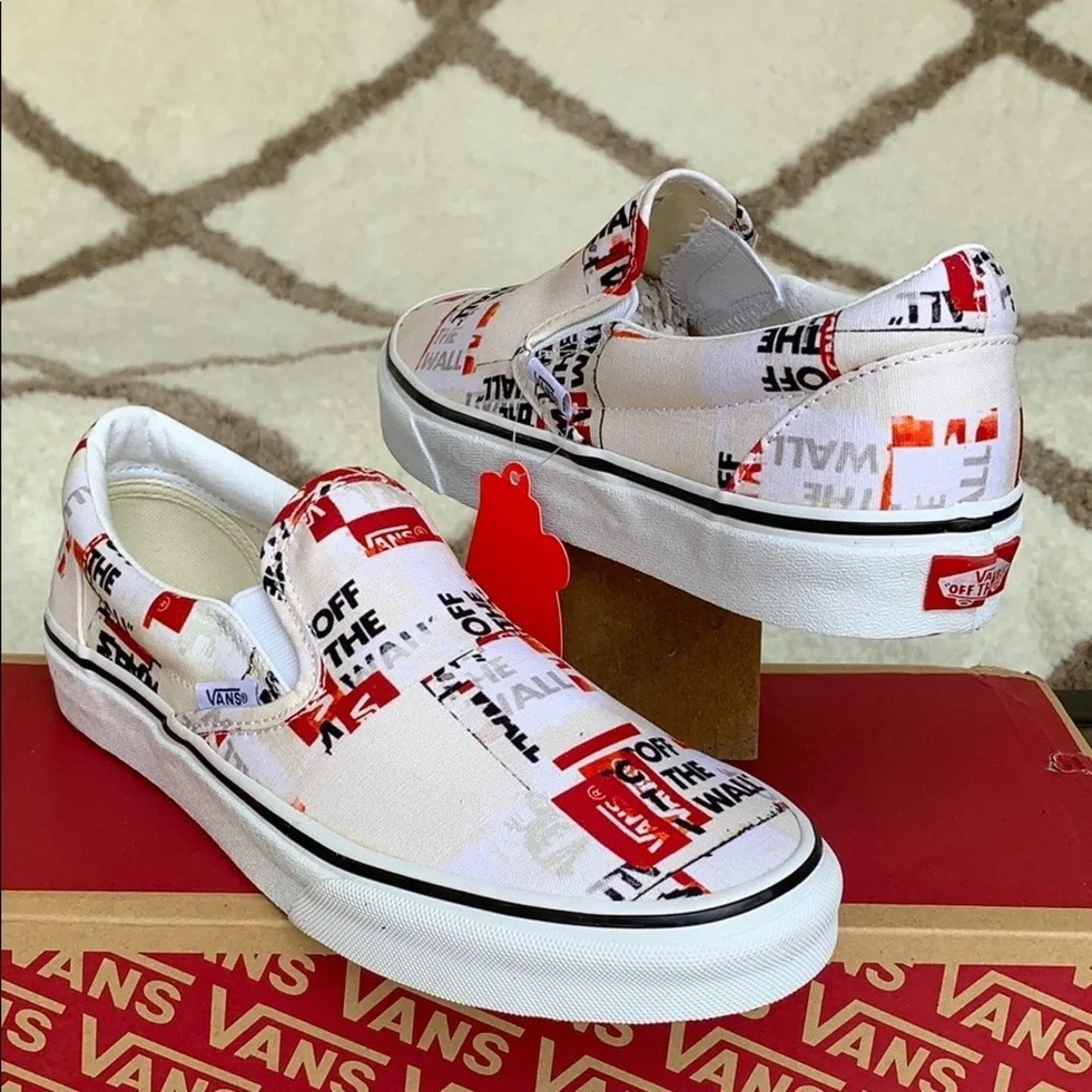 •VANS CLASSIC SLIP ON PACKING TAPE Blcdblctrwt WMNS•