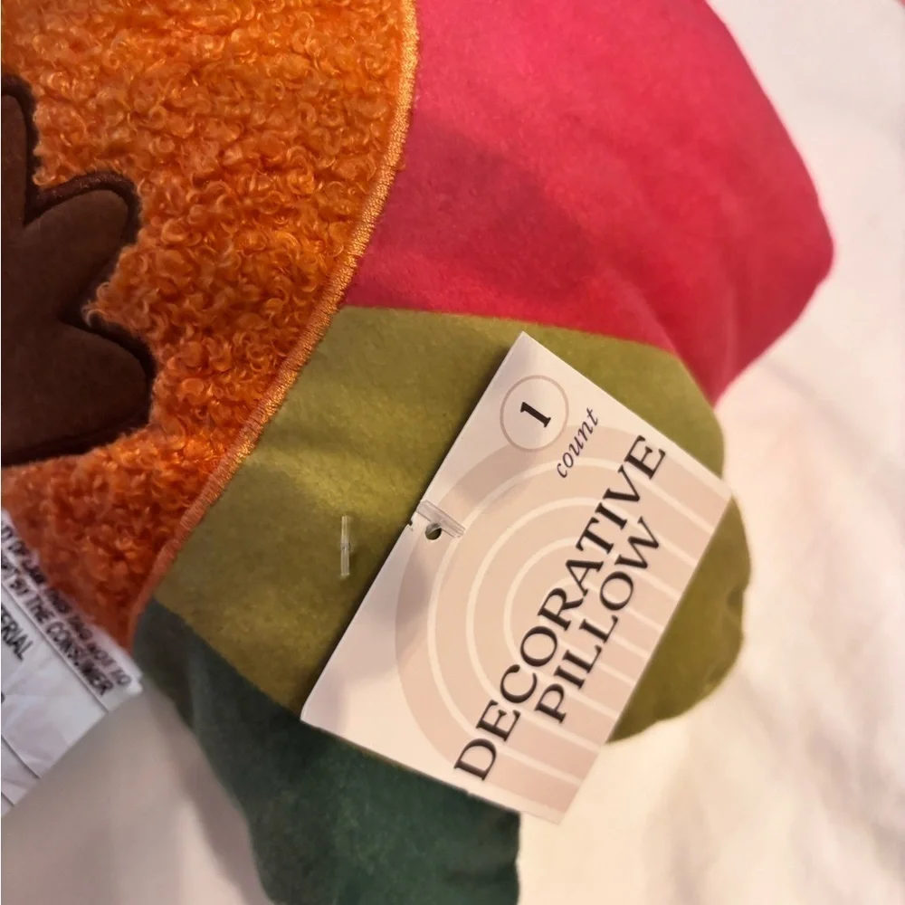 Two Turkey Pillows - Red, Orange, Green