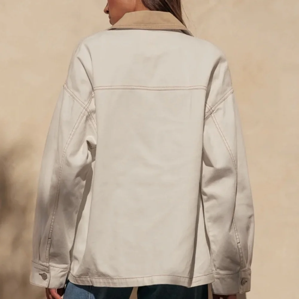 N/A cream denim
