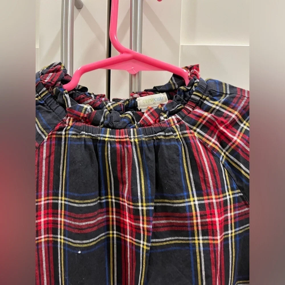 Crewcuts holiday plaid top in size 4-5