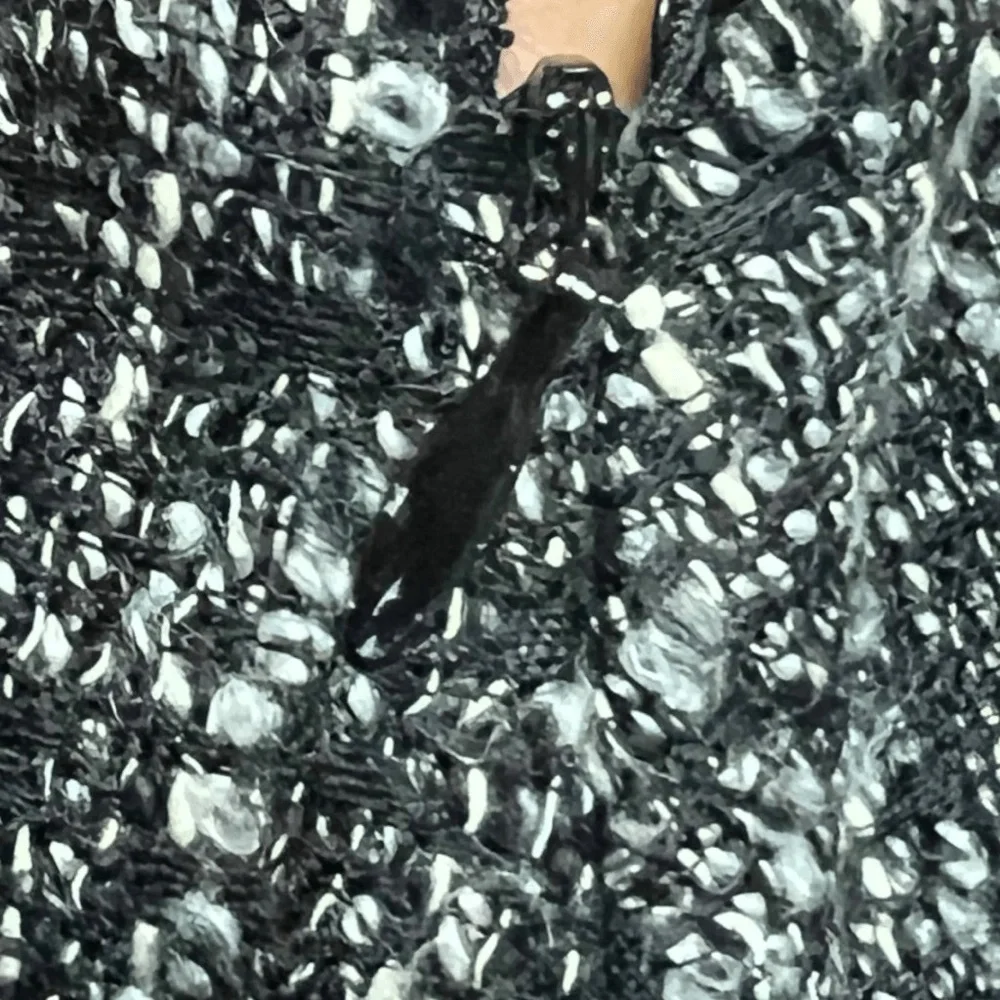ANN‎ TAYLOR PETITE Skirt 00P Black White Pencil Mini Tweed Classic Sophisticated
