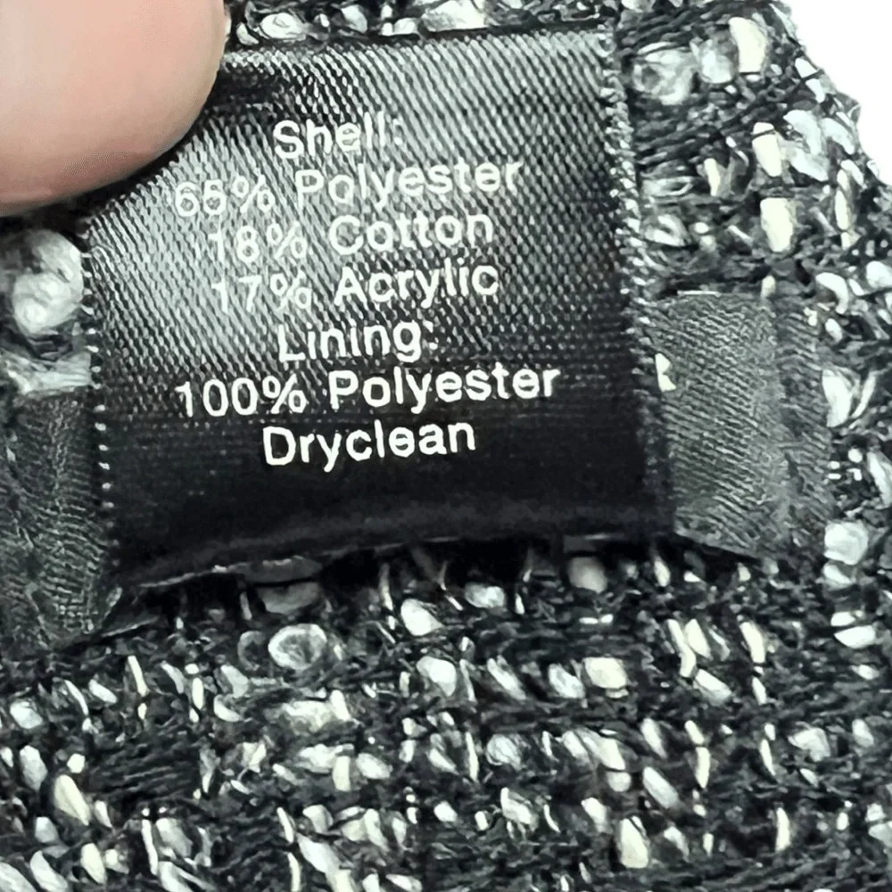 ANN‎ TAYLOR PETITE Skirt 00P Black White Pencil Mini Tweed Classic Sophisticated