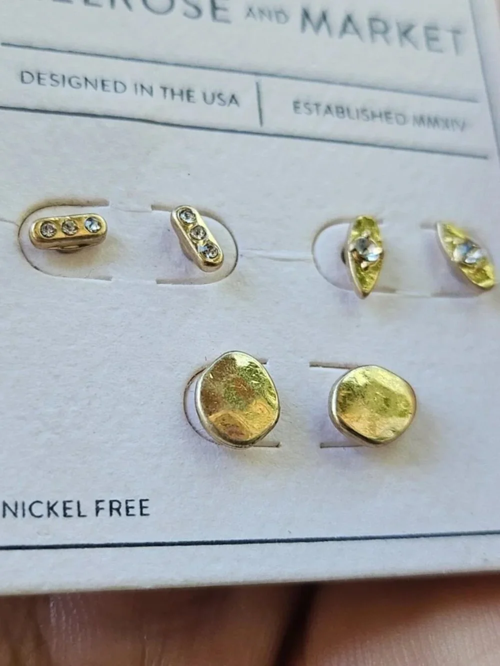 Melrose And Market Earrings Stud Fashion Ear Jewelry Set of 3 Earrings NWT