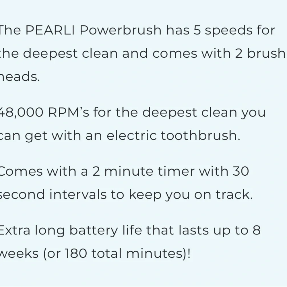 Pearli electric toothbrush