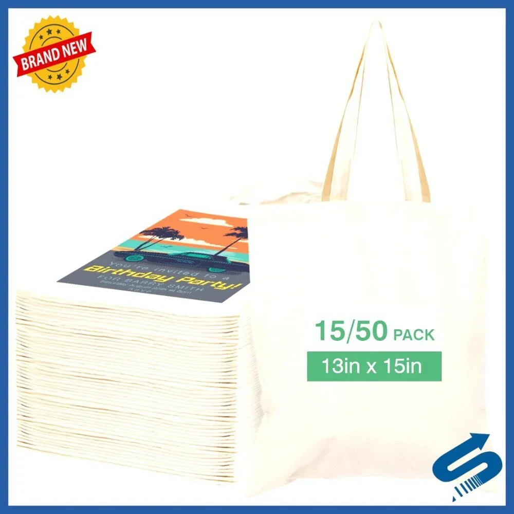 Canvas Tote Bag Eco-Friendly Machine Washable DIY Project Grocery Shopping