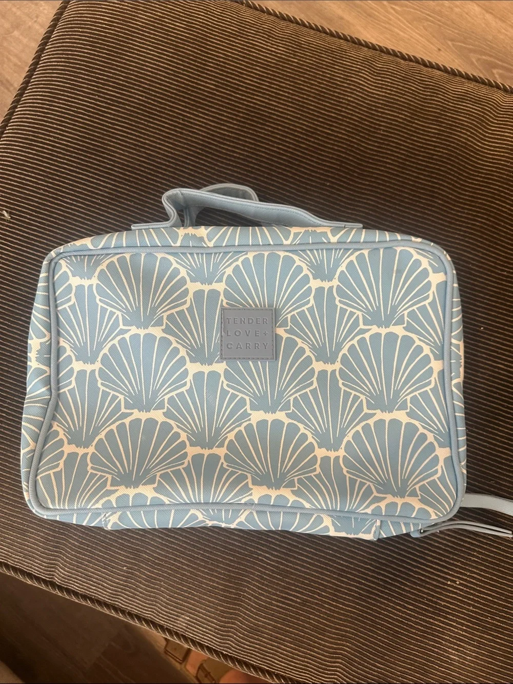 Blue Shell Print toiletry cosmetic travel Bag
