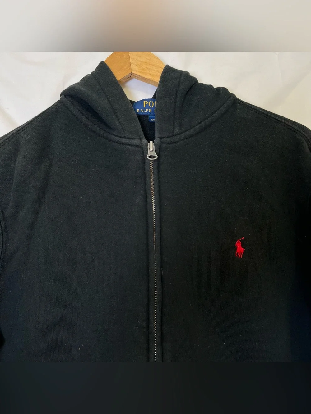 Polo Ralph Lauren Boy's Cotton-Blend‎ Fleece Hoodie Full Zip Black XL