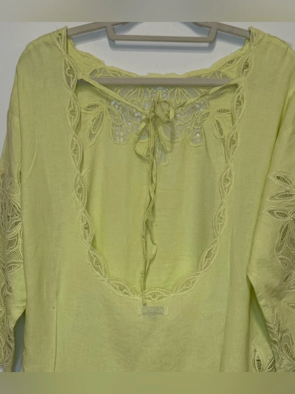 NEW Celandine/Anthropologie Long-Sleeve Crochet Lace Cover-Up Mini Dress Size XL