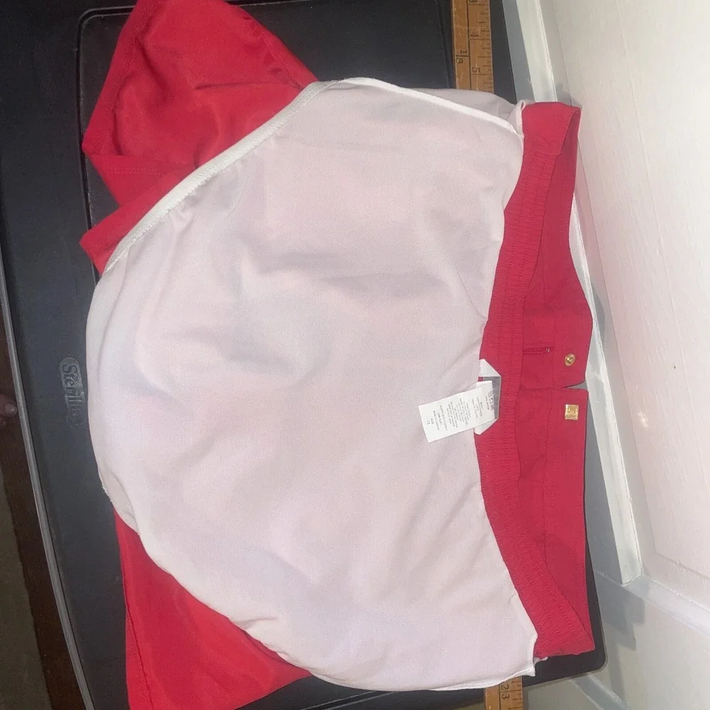 Liz Claiborne Lined Red Shorts Gold‎ Details Sz 12