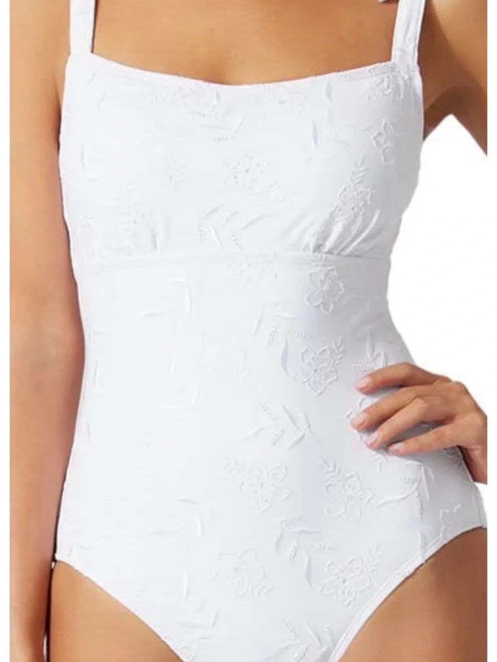 Tommy Bahama White Eyelet Hideaway One Piece Swimsuit Size 6