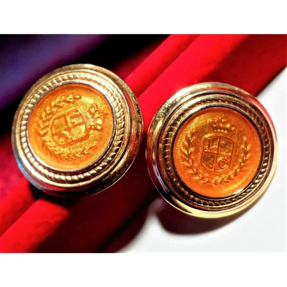 Liz Claiborne Gold Tone and Orange EarringsLIZ CLAIBORNE CLIP EARRINGS