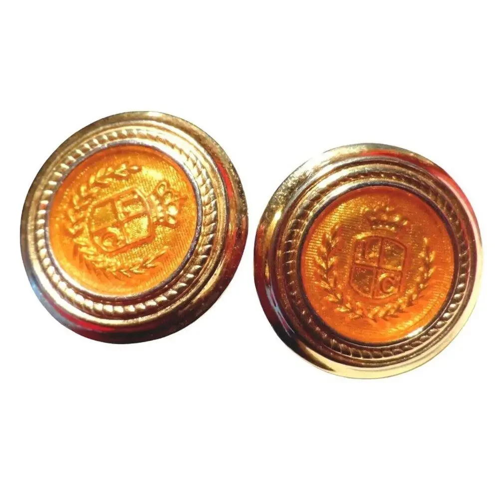 Liz Claiborne Gold Tone and Orange EarringsLIZ CLAIBORNE CLIP EARRINGS