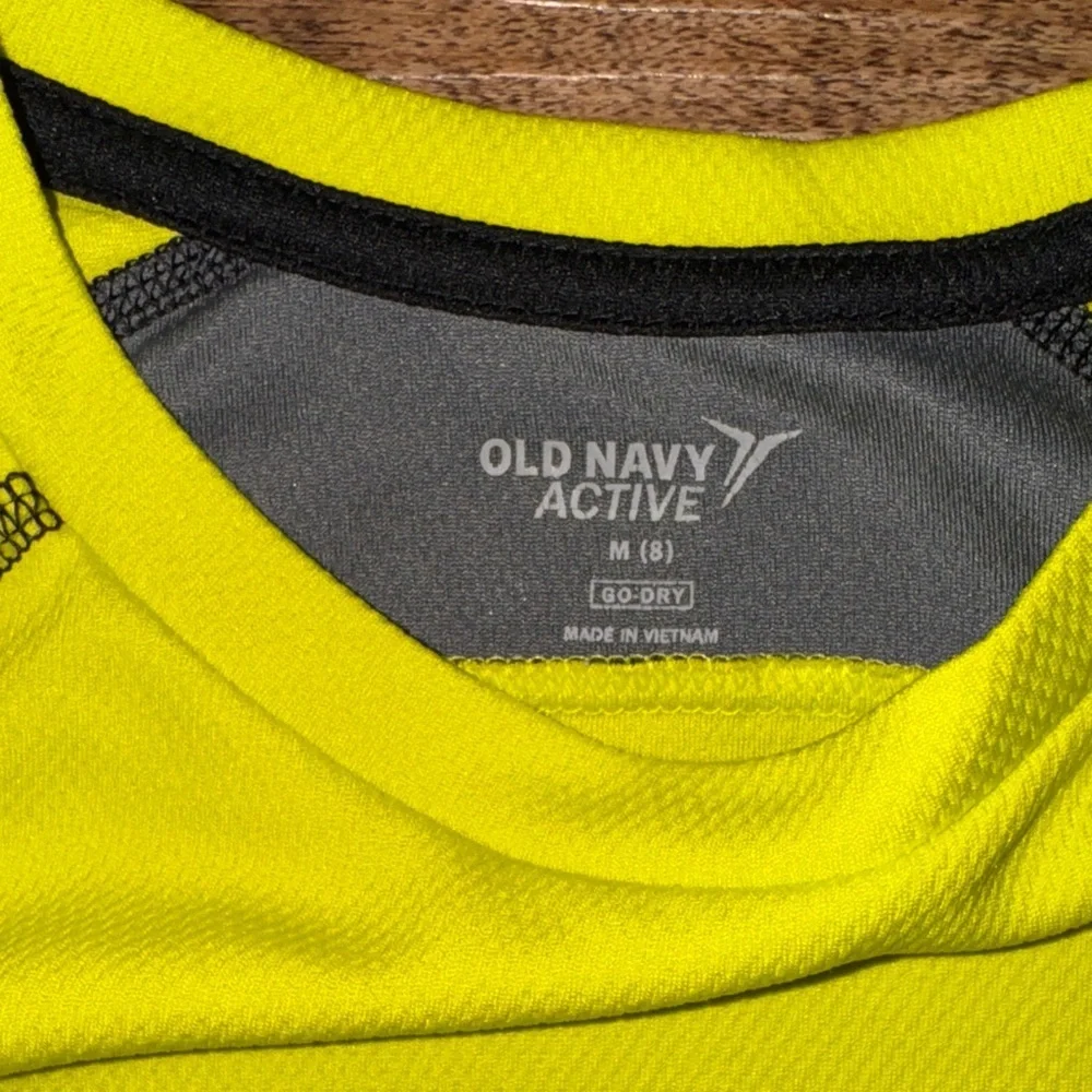 Old Navy Neon Yellow and Charcoal Short Sleeve Tee