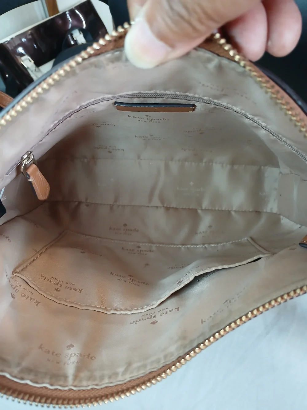 kate spade Cognac Pebbled Leather Crossbody Bag