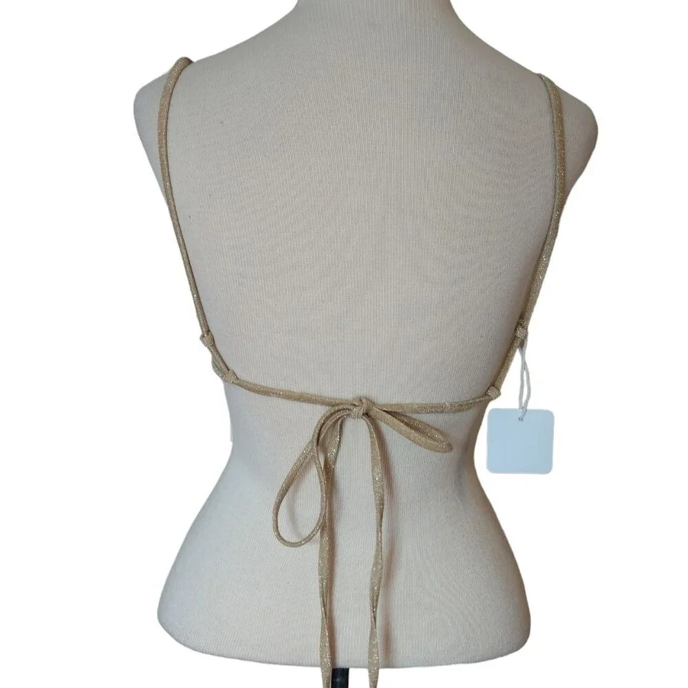 NWT Wave Babe Metallic Hi Waist Bikini Set