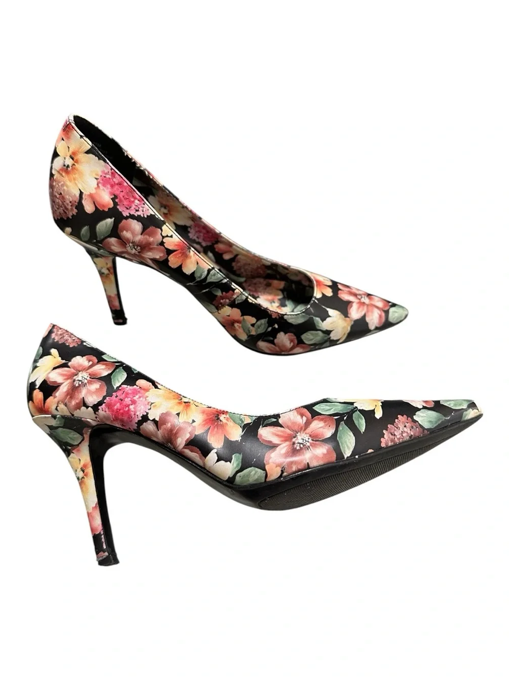 Nine West jackpot Floral Pointed Close Toe Pumps Slip On  Heels Women's Size 7.5
