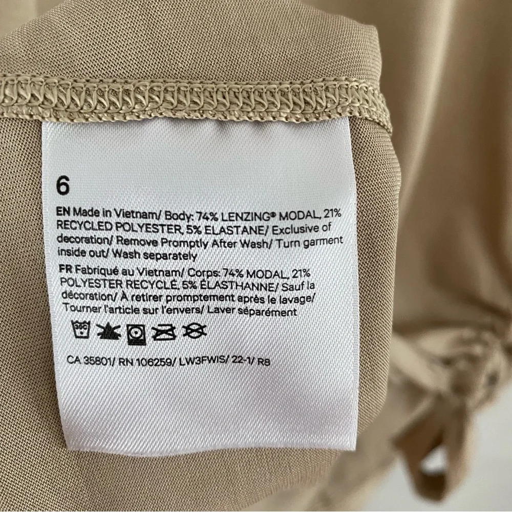 Lululemon‎ Side Cinch Tan Long Sleeve Casual Athleisure Crewneck Top Size 6
