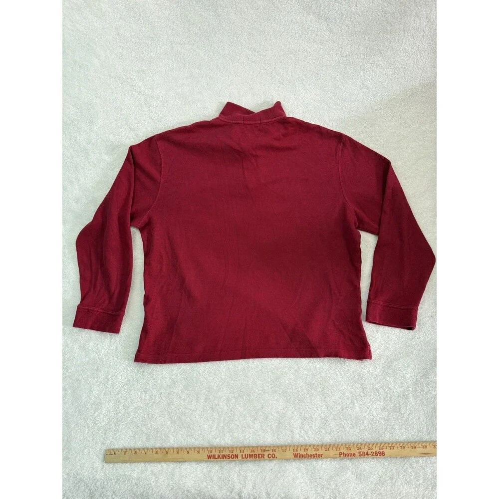 Polo Ralph Lauren Men's Red Estate Rib Quarter Zip Pullover Size XL Flesh Pony