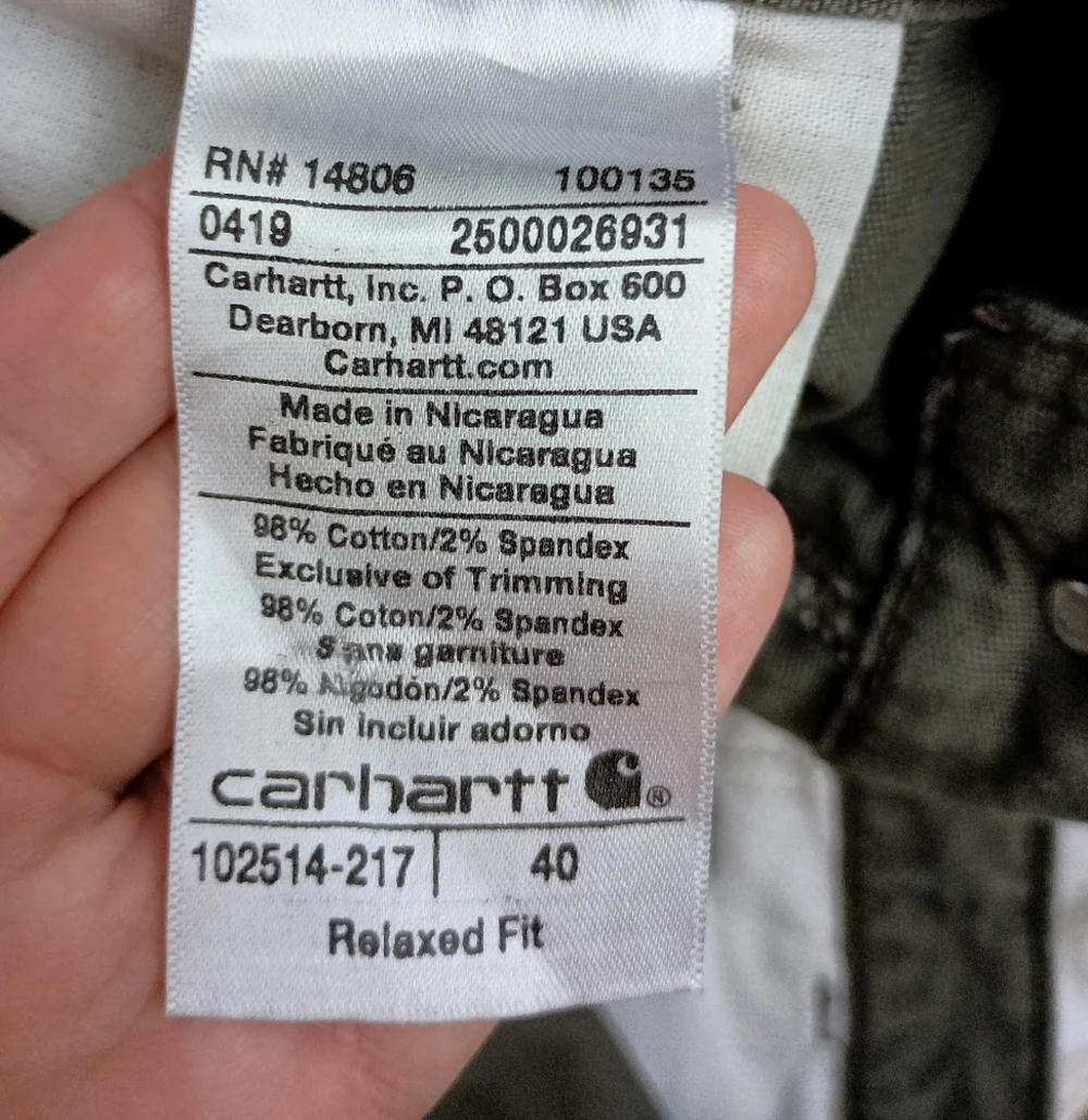 Carhartt excellent size