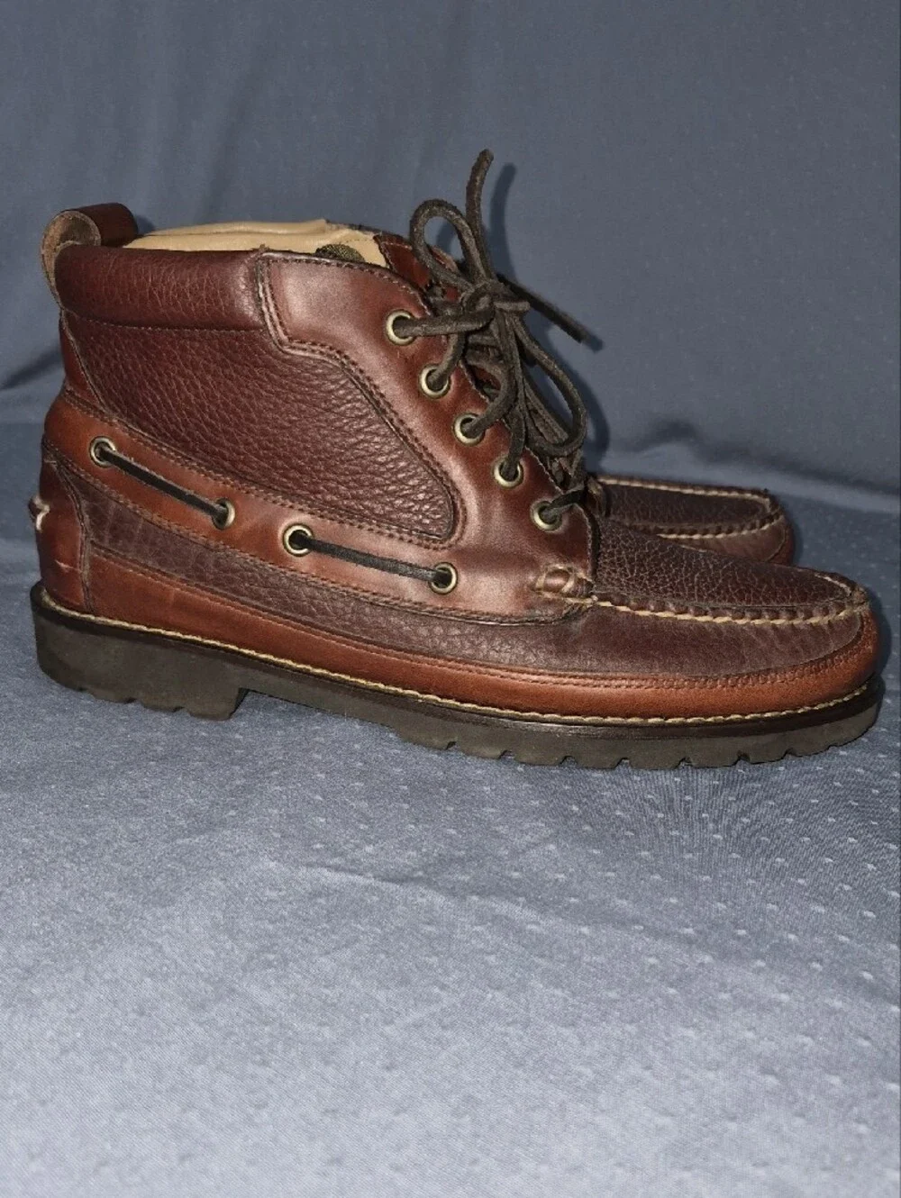L.L. Bean Allagash Men's 8.5 Bison Leather Chukka Handsewn Boots