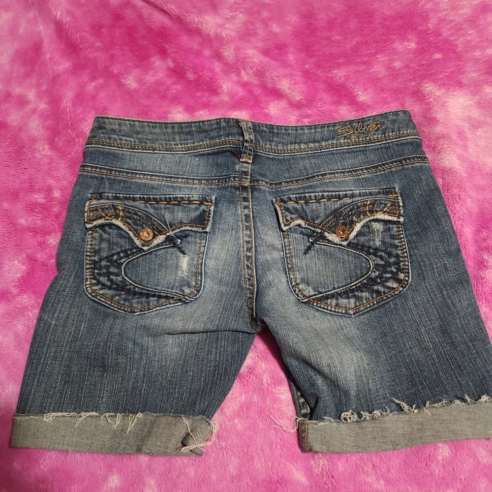 Silver Jeans Pioneer Denim Shorts Womens 29 Medium‎ Wash Low Rise Cuffed