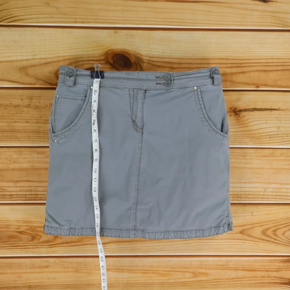Perfect Poplin by Avenue Short Skort Womens Size‎ 14 Gray Cotton Blend Pockets