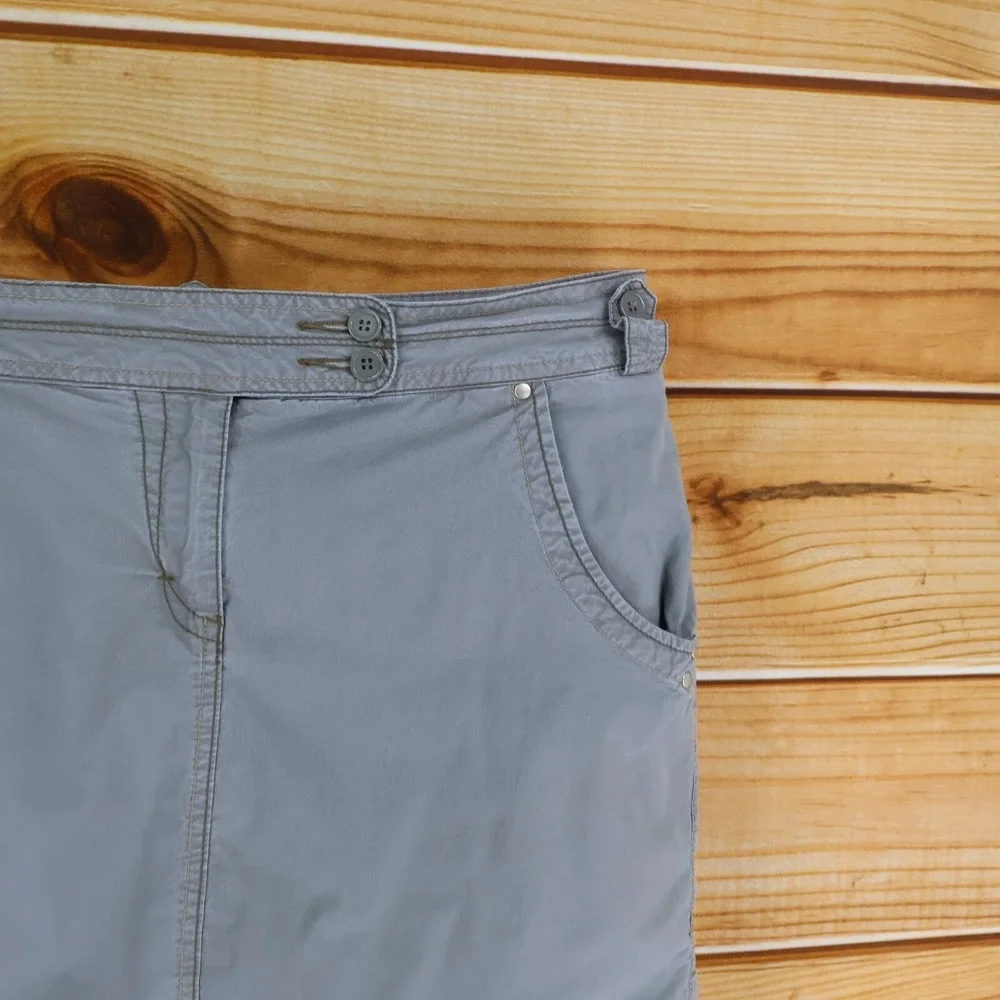 Perfect Poplin by Avenue Short Skort Womens Size‎ 14 Gray Cotton Blend Pockets