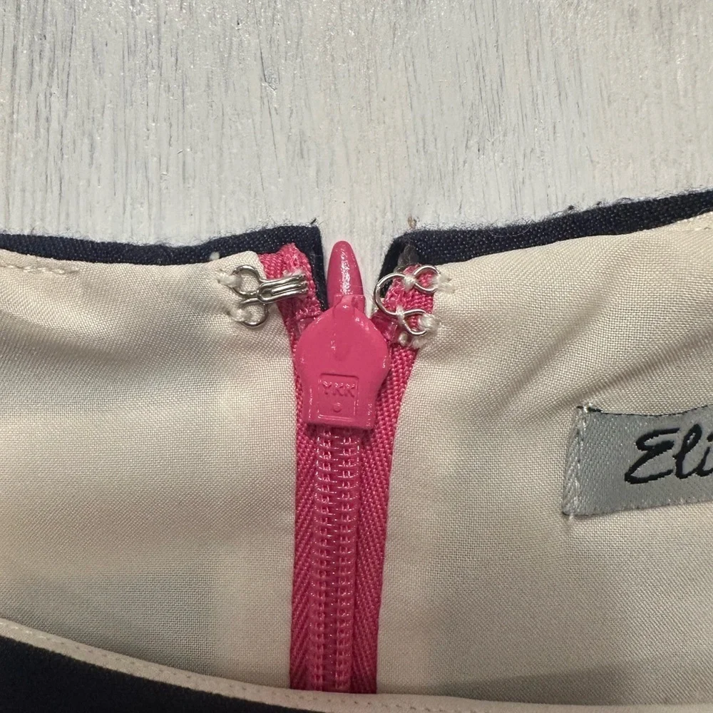 Eliza J Dress Size 8 Fit & Flare Pink Skirt Striped Top Sleeveless A-Line Party