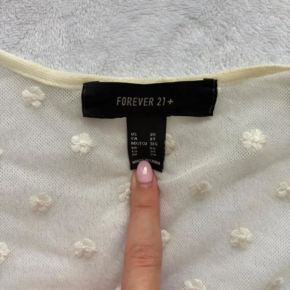 Forever-21 Women's White and Cream Cover-ups