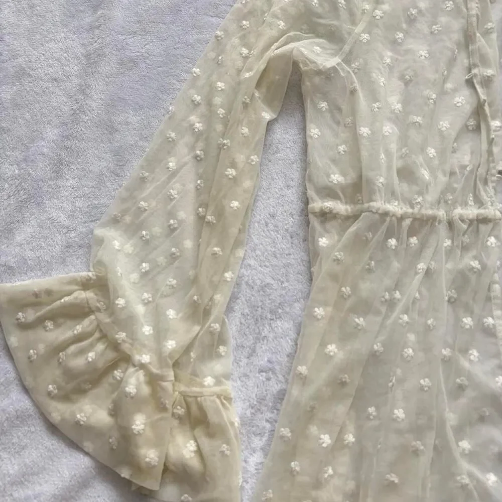 Forever-21 Women's White and Cream Cover-ups